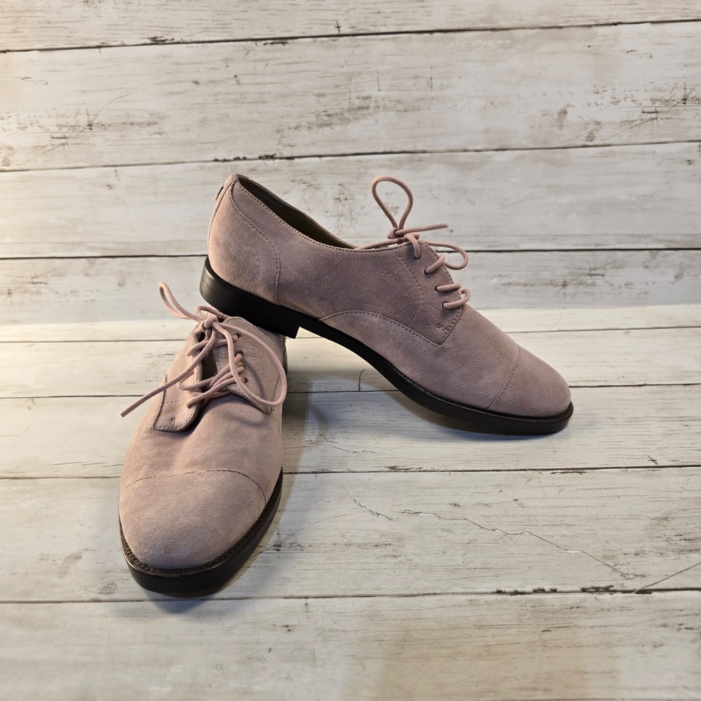 Lauren Ralph Lauren Mauve Pink Suede Cap Toe Oxford Lace Up Flats Shoes 5.5B